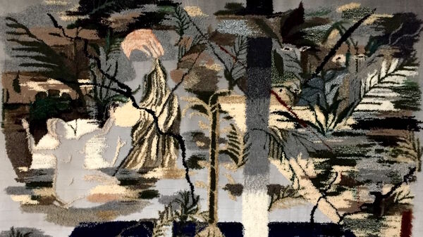 Élise Peroi / Tapis tufté, 2018, laine, coton, polyester, lurex, 240 x 500 cm © Élise Peroi