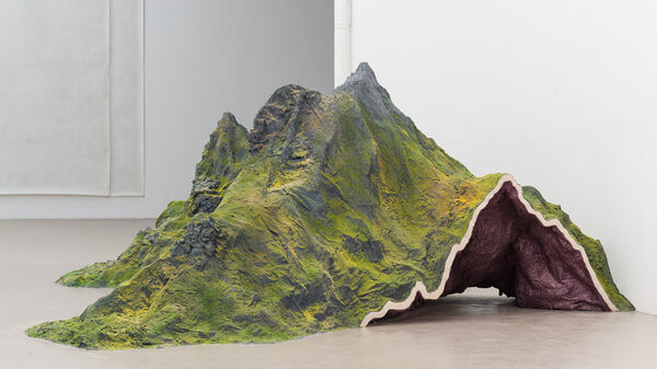 Fabrice Croux / 3 - Qui es-tu grande montagne, 2015, matériaux divers, 400X250X75 - Vue de l’exposition Rendez-vous, IAC villeurbanne. © Blaise Adilon